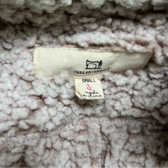 Thread and Supply Fleecy Smoke Rose Soft Long Vest w Pockets Small - Picture 4 of 6